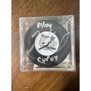 Vincent Lecavalier Auto Signed Tampa‎ Bay Lightning Puck COA Stanley Cup 2004
